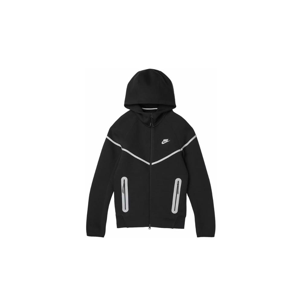 Mikina s kapucí na zip Nike Sportswear Tech Fleece Windrunner Černá Bemis Stříbrná