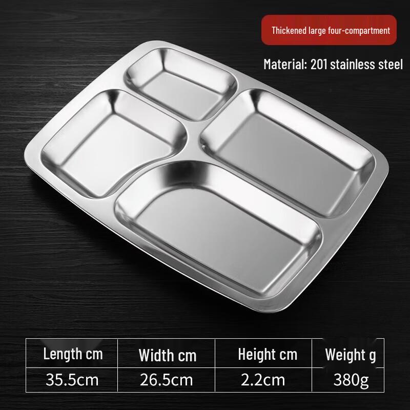 316 Stainless Steel Divided Lunch Tray