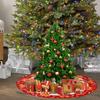 Large Christmas Tree Skirt Red Xmas Tree Foot Covers Santa Claus Snowflake Snowman Carpet Base Mat Party Decor Supplies 60x60cm