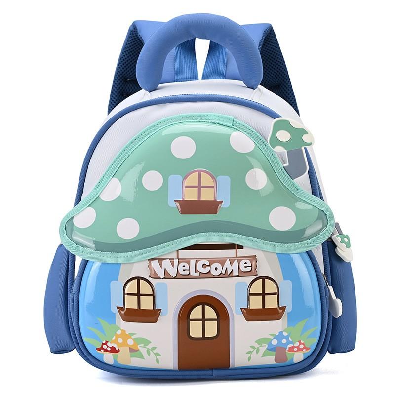3D Molded Mushroom Cartoon Kids Backpack Toddlers 3-6 Years Old Lightweight School Bag With Padded Shoulder Straps