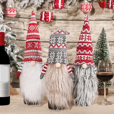 Christmas Red Wine Bottle Cover Bags, 1pc Christmas Table Dinner Decoration Bag Cover Xmas Red Wine Gift Bags for Home Decor