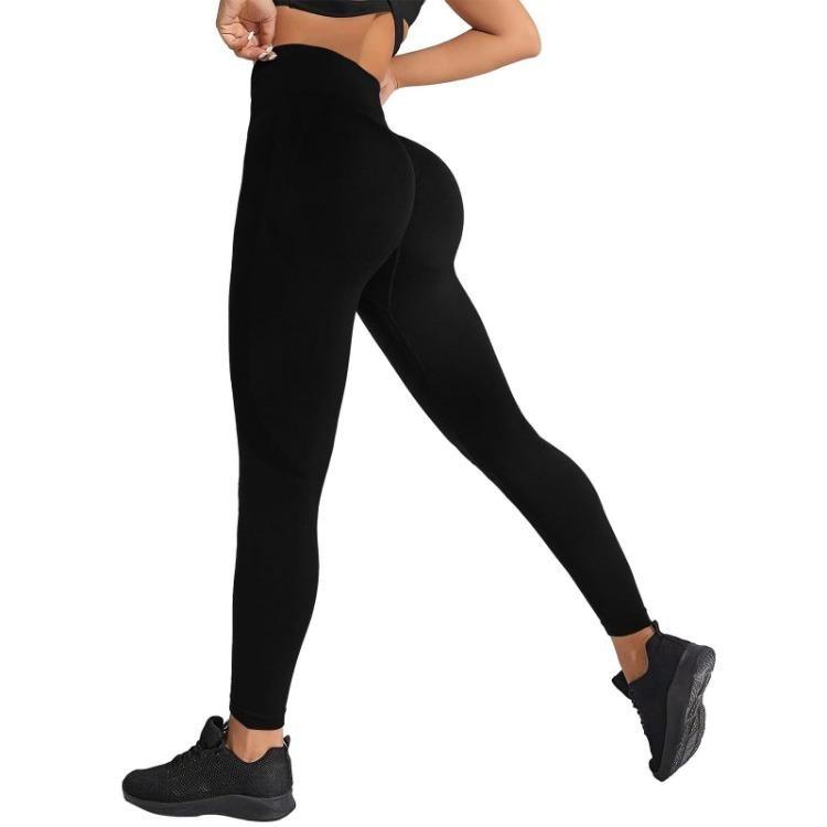 Pantalones de Yoga de Cintura Alta para Mujer Sin Costuras Levanta Glúteos Ajustados Fitness Mallas Casuales