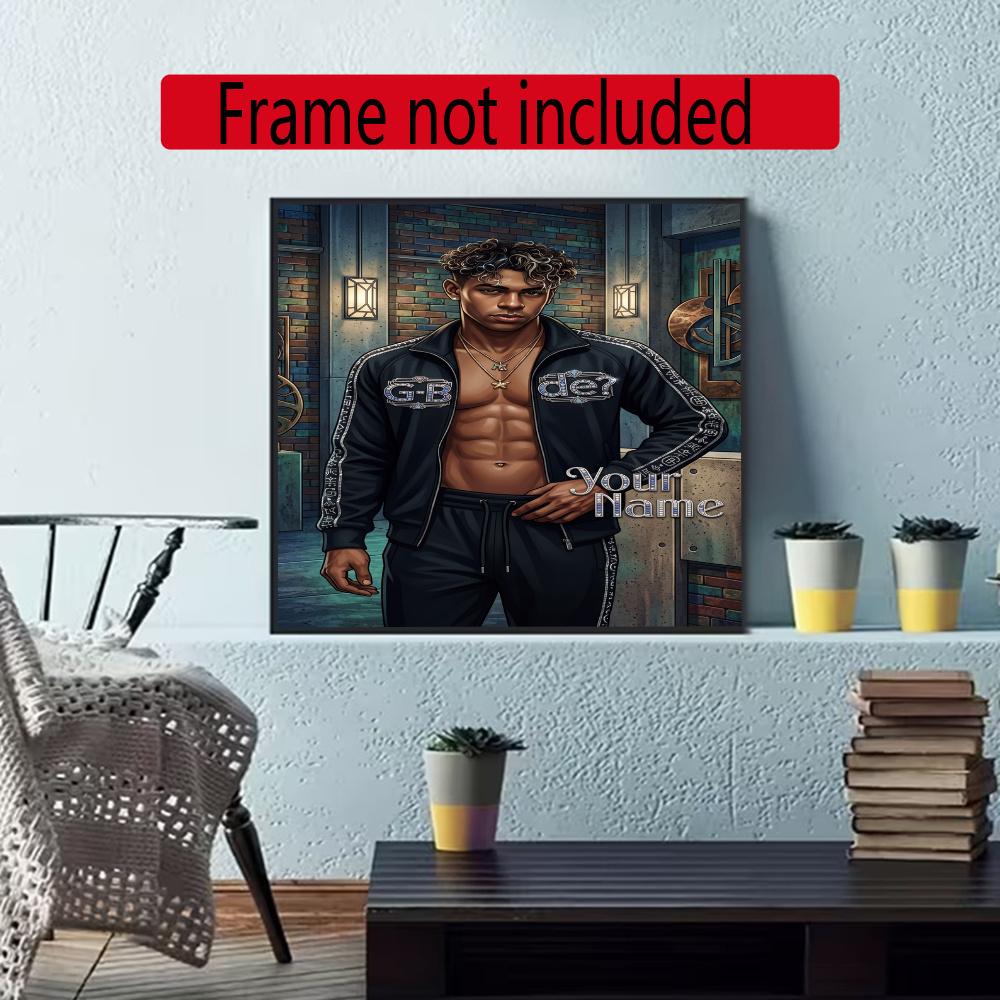 Lamin Yamal Customize Your Name Diamond Painting Round Diamond Diy Frameless Holiday Artwork Suitable For Home Office Wall Decoration