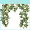 Flower Vines Artificial Wedding Table Decor With Plastic Roses For Scenes Garden