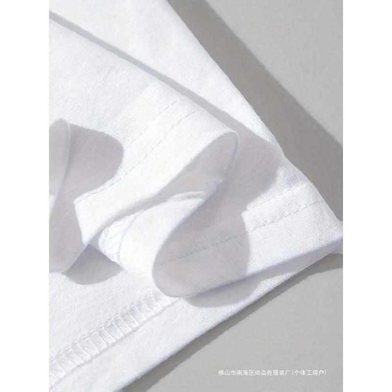 Summer Round Neck Spade A Pattern Printed Top Fashionable Casual Short Sleeved Men's Pure Cotton T-shirts