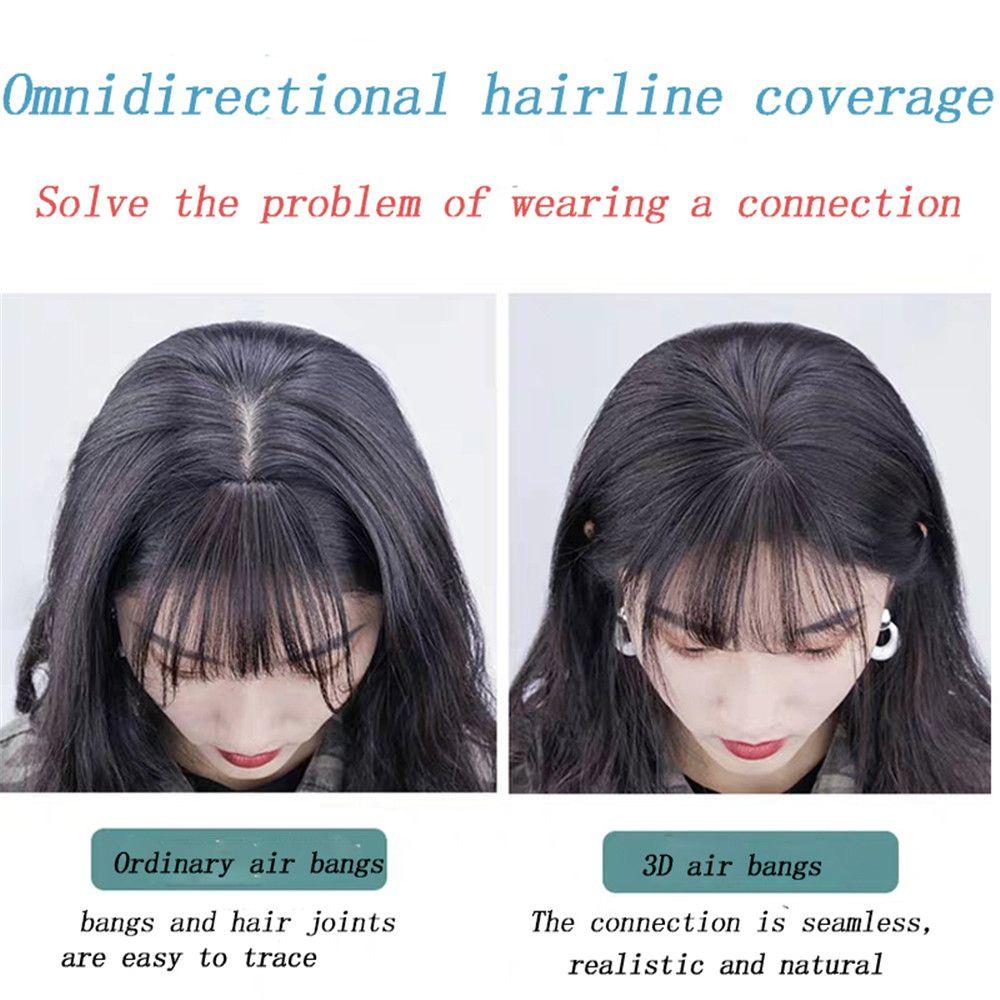 Fashion Women Beauty Invisible Seamless 3D Air Bangs Hairpiece Cover Up Baldness Thin Hair Topper