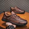Hot Sale Soft Sole Lace-up Hiking Shoes Leisure Business Man Sneakers Lightweight Loafers Genuine Leather Casual Shoes Trainers