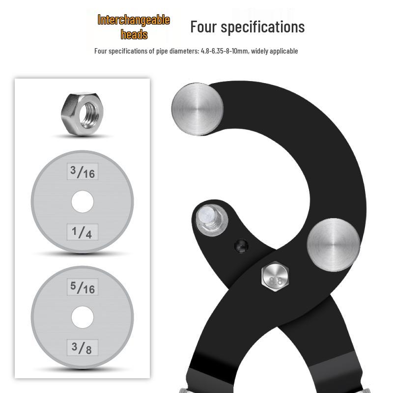 4-in-1 Manual Pipe Bender for 5-10mm Copper, Aluminum, Iron, and Stainless Steel Pipes