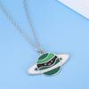 Hip Hop Style Collarbone Chain Planet Pendant Necklace Fashionable and Trendy Neckchain Jewelry Neck Chain Accessories