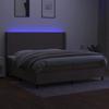 VidaXL Slat Bed Base with LED Mattress, Upholstered Bed with Headboard, Double Bed, Adult Bedroom Bed, Modern, 3138185