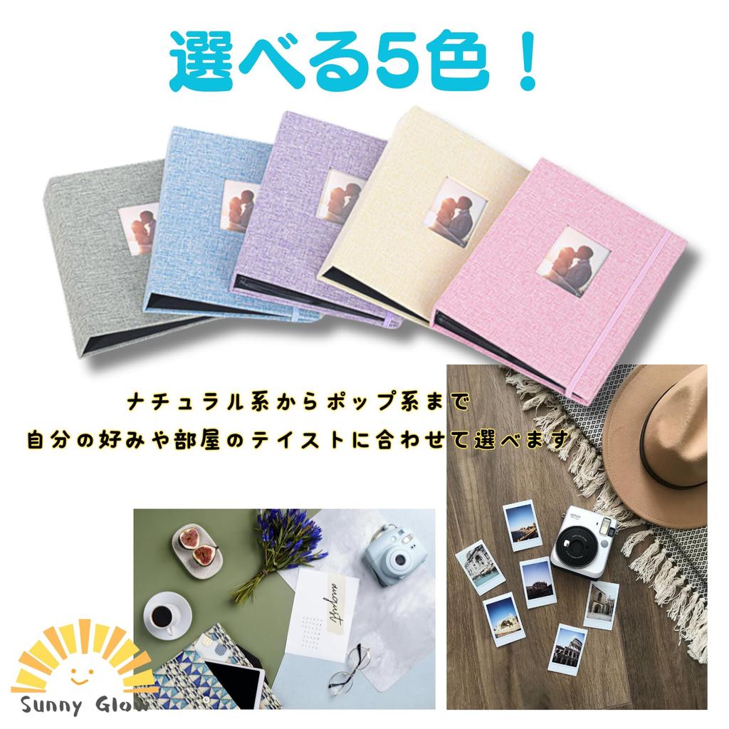 Sunny Glow Instax Album Case, Instax File Holder, Instax Book, Photo Album, Polaroid Camera, Large Capacity, Stylish Photo Storage (Blue)