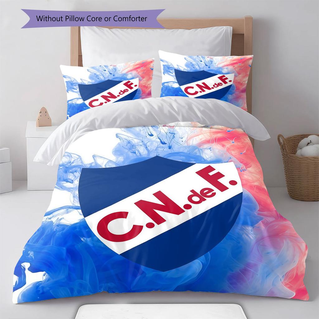 Club Nacional De Football Pattern Bedding,Quilt Set Quilt Cover Pillowcase Home Birthday Gift(1 * Duvet Cover + 2 * Pillowcase, Without Core)