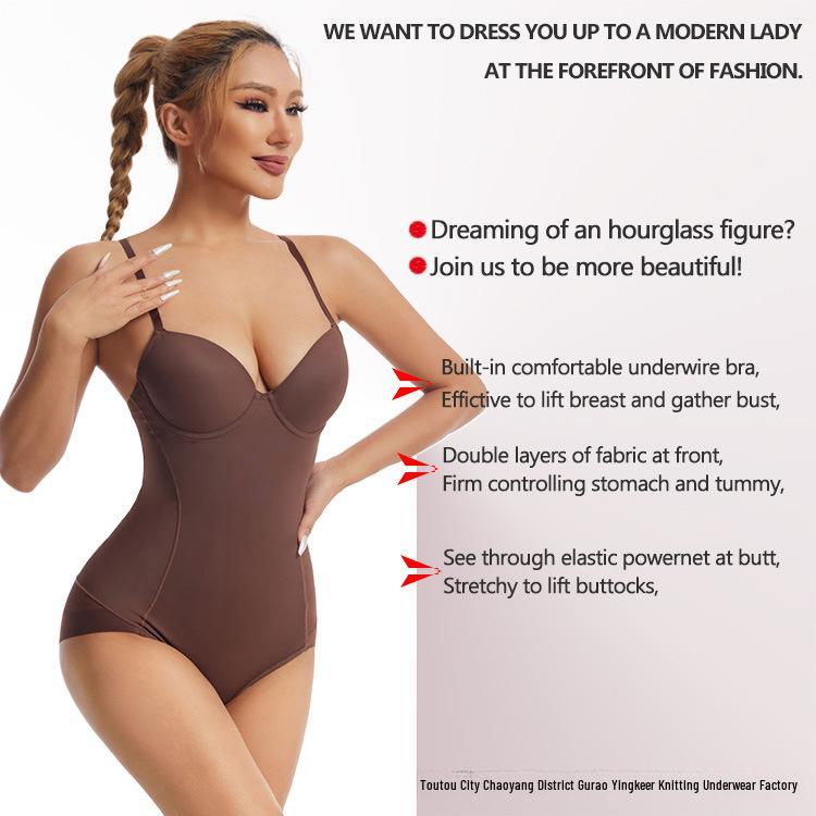 European-American Body Shaping Bodysuit: Plus Size Underwire Bra, Waist & Belly Lifting