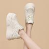 New early autumn women's shoes platform white shoes heightened comfort versatile breathable shoes casual sports shoes color matching