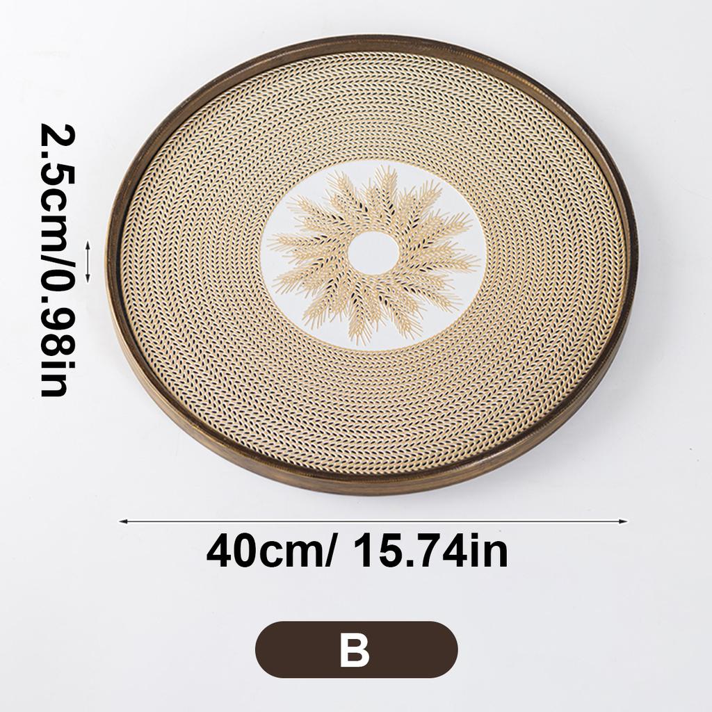 Bamboo Serving Tray,wood Breakfast Tray,for Serving Food, Coffee, Tea, and More Classic Round Coffee Table Tray