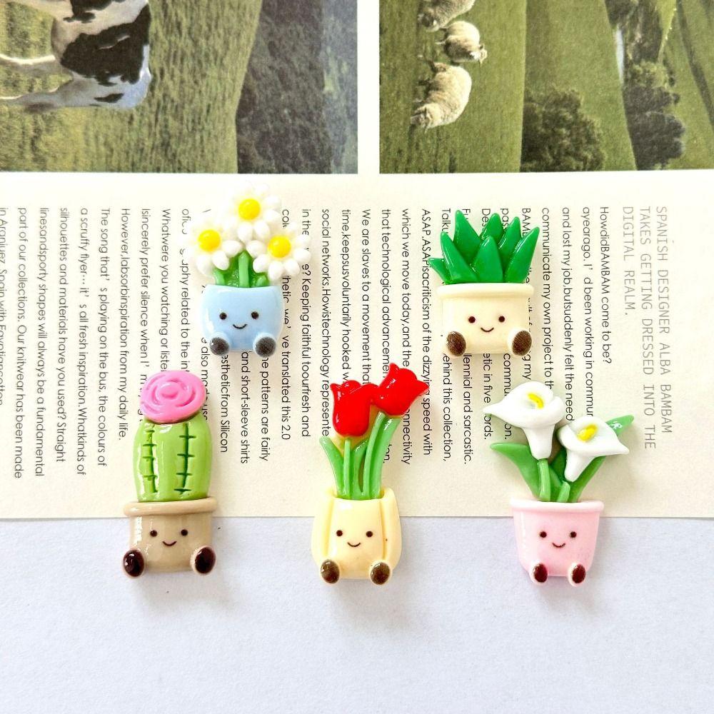 10pcs Tulip 3D Flower Refrigerator Stickers Cactus Simulated Magnetic Stickers  Home Decor