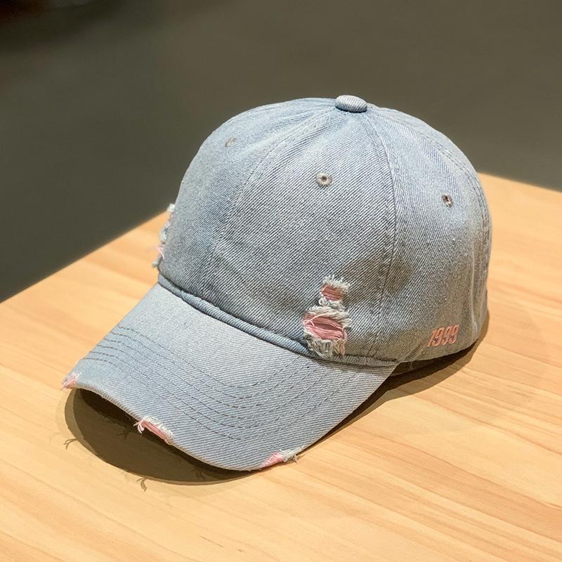 Modische Denim-Baseballkappe für Damen und Herren, einfarbig, verstellbar, Outdoor-Sonnenschirmhut, Punk, Hip-Hop, Papa, Trucker, Pferdeschwanzkappen