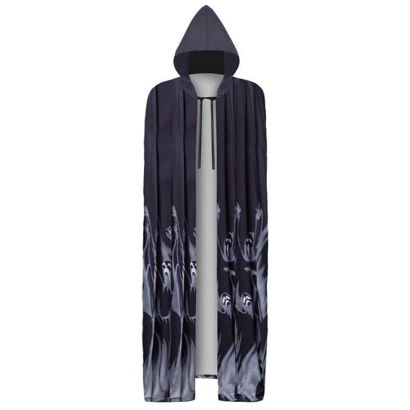 Girls Halloween Costume Neck Sling Skull Print Dress Horror Ghost Bride Cosplay