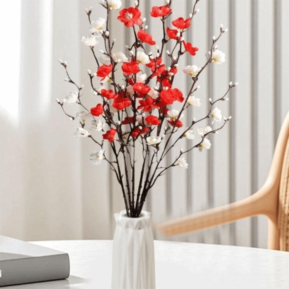 6PCS Real Touch Artificial Plum Branches Plastic Wintersweet Flower Wedding Ceremony