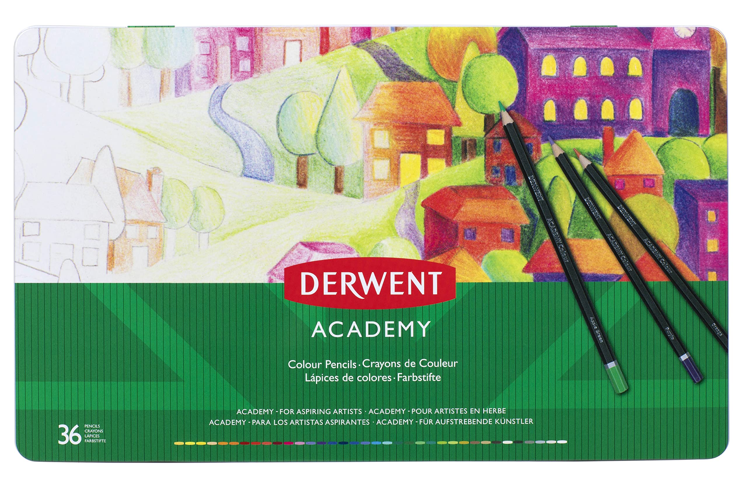 

Derwent Academy Colored Pencils Metal Case 36 Color Set 2300225
