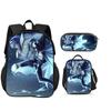 JoJo's Bizarre Adventure 3er Set Rucksack Federmäppchen Eisbeutel Langlebig Trendig Vielseitig Schuljunge und Mädchen Geburtstag Bestes Geschenk
