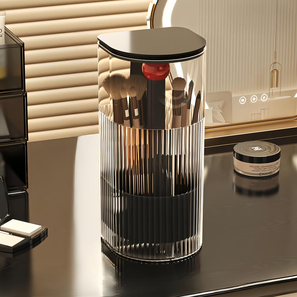 1pc cosmetic brush storage tube, press dustproof, high-grade eyebrow pencil shelf, automatic lifting brush barrel.
