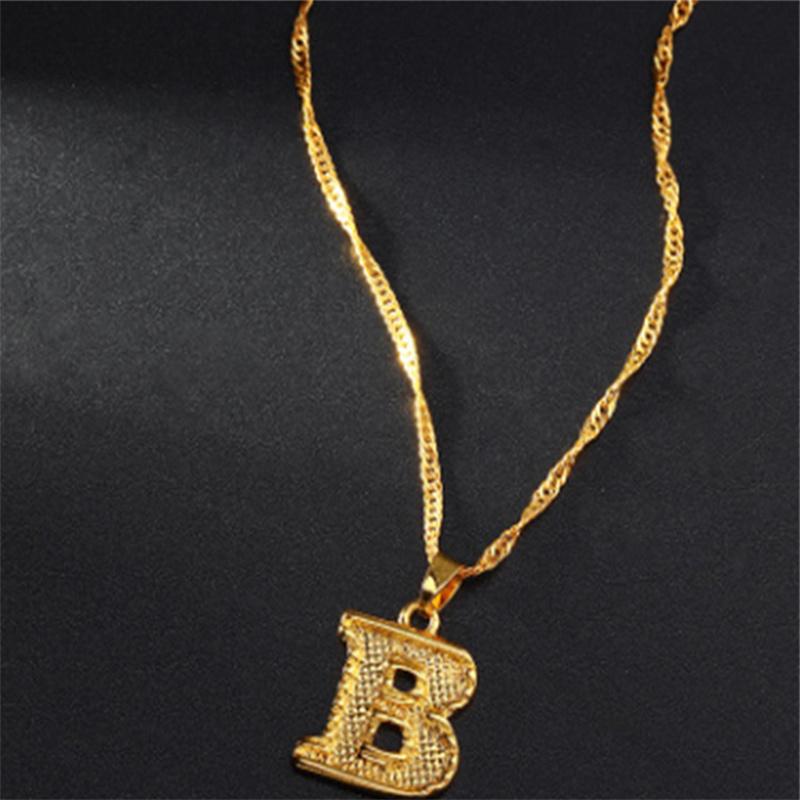 26 Alphabet Gold Plated Pendant Necklace Accessories Initial Necklace For Women Dainty Gold Letter A-Z Pendant