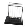 Wooden Base Balance Pendulum Ball 5.51x4.65x5.91in Physics Toy Steel Swing Balls  Office Desk