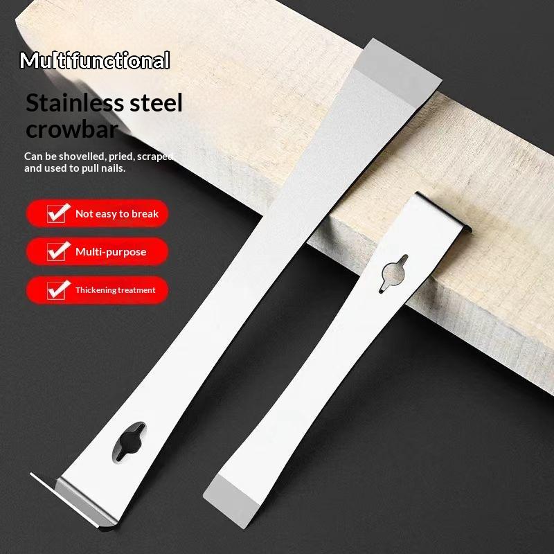 Stainless Steel Pry Bar And Scraper Tool Heavy Duty Multi-Purpose For Demolition Woodworking Painting Prep Diy Hand Tool