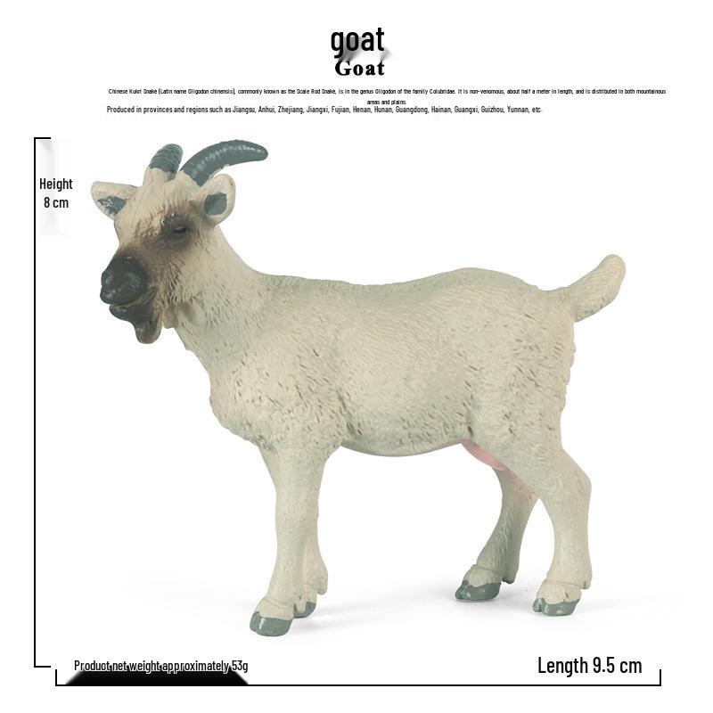 Kids Wild Animal White Goat Model Toy for Ranch Decoration