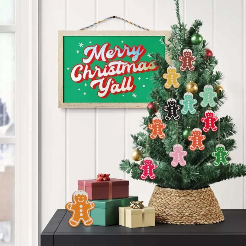 12pcs Gingerbread Christmas Ornaments for Christmas Tree Decorations Xmas Hanging Rustic Tree Decor Holiday Party Gifts