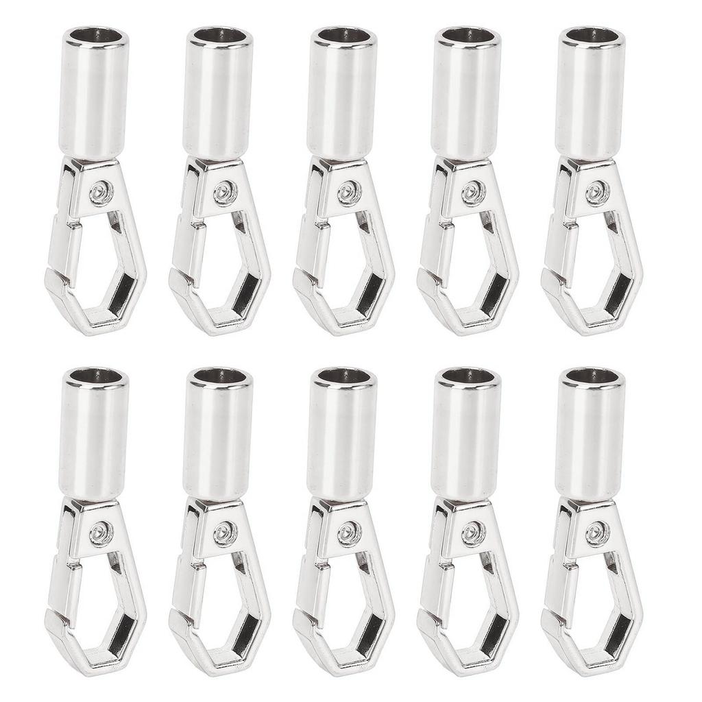 10 Set Cord End Cap Rope Stop Snap Decking Fittings Bulk for Jewelry Making with 6mm Zinc Alloy