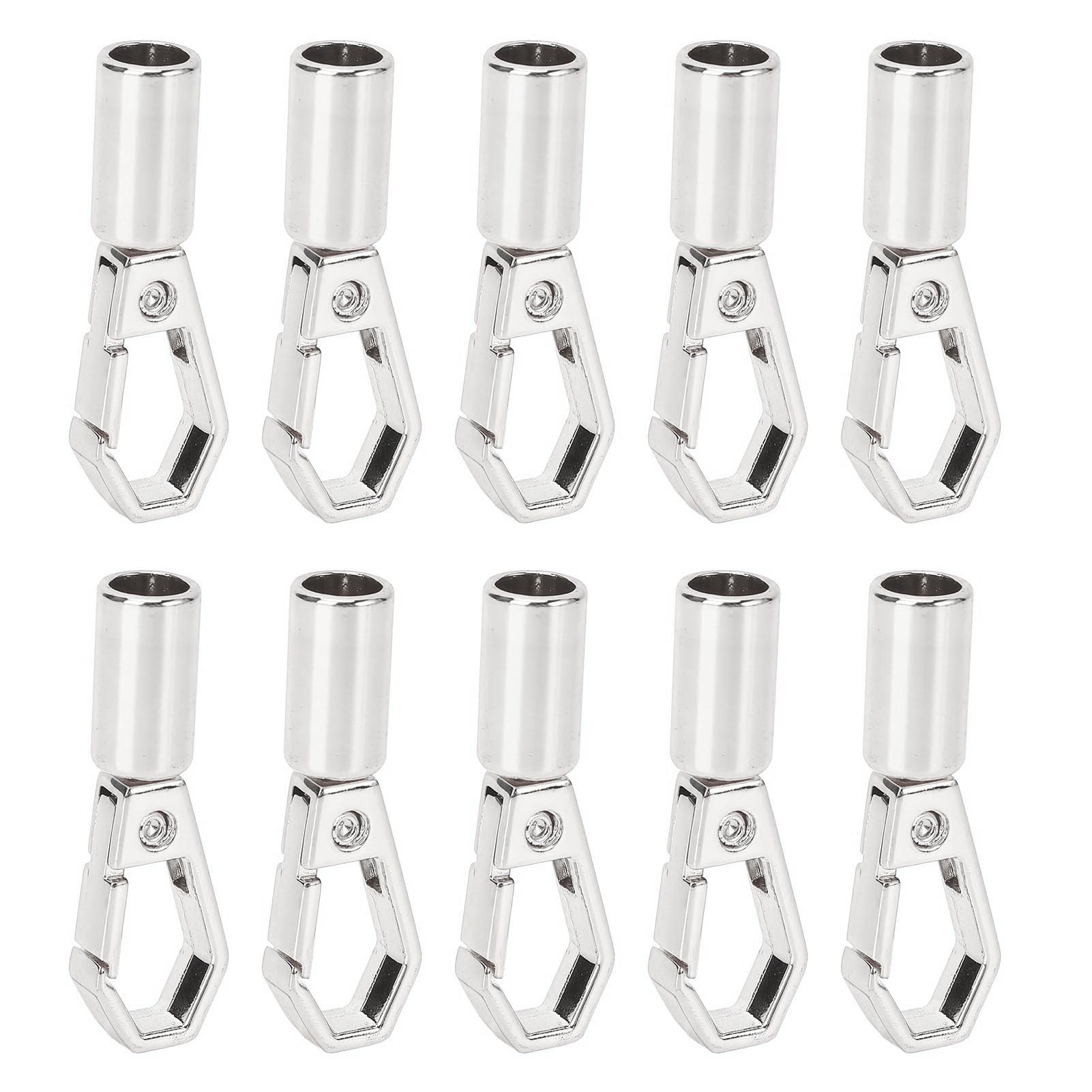 10 Sets Koordeindkap Touwstop Snap Dekbeslag Bulk voor Sieraden Maken met 6 mm Zinklegering zilver