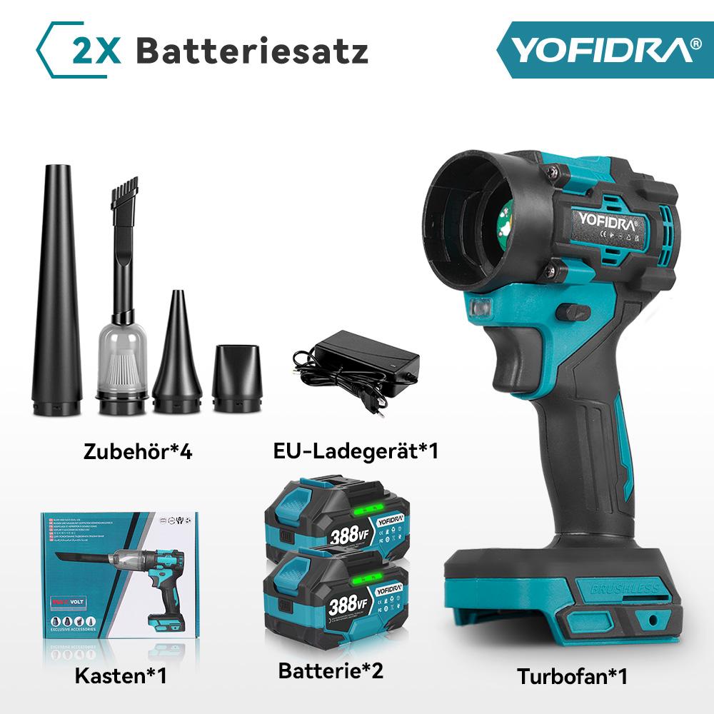 Yofidra Brushless 2-in-1 Turbo Blower Jet Fan & Vacuum Cleaner 80000RPM Handheld Dust Blowing Tool For Makita 18V Battery Pin