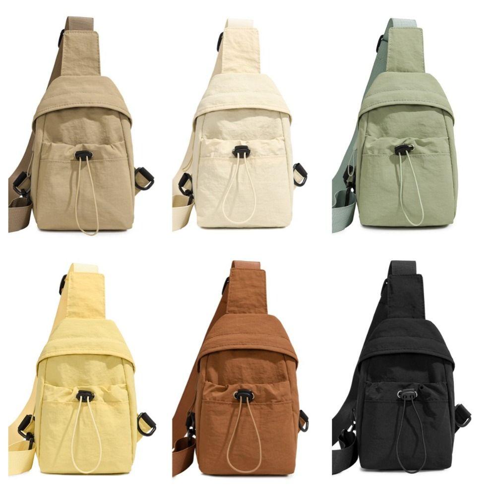 Nylon Mobile Phone Bag Drawstring Shoulder Bag Fashion Women's Breast Bag  Female Lady Girl