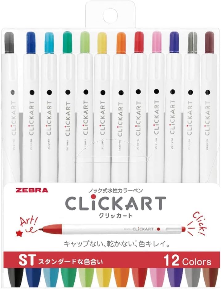 

ZEBRA Clickart ST Pen Set 12-Color Water-Based (WYSS22-12CST)