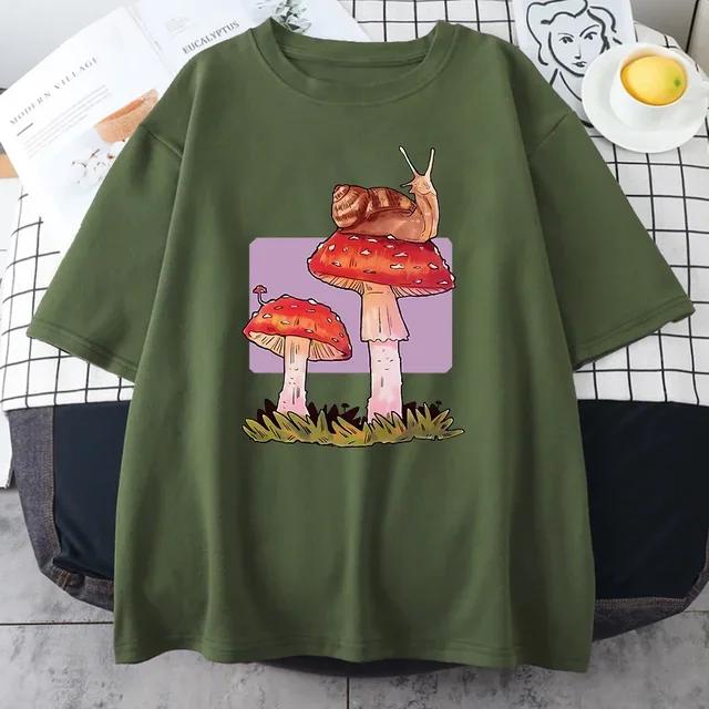 

Cottagecore Aesthetic Mushroom Dark Academy Frog Новые мужские футболки в стиле хип-хоп Толстовка Летние топы из хлопка Мужская одежда больших размеров XXXXXL