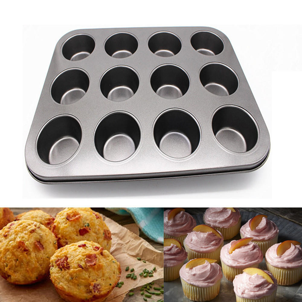 Buy Fashion 12 Cup Carbon Steel Muffin Cupcake Baking Pan Non Stick