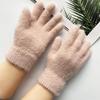 Women's Winter Cycling Gloves - Warm, Windproof, Velvet-Lined, Cute Knit Design