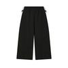 FILA Original Fashion Simple Solid Color Classic Retro Sports Style Versatile Loose Woven Casual Pants Women bottoms Black F11W629801FBK