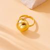 DIEYURO 316L Stainless Steel Golden Round Open Finger Ring For Women Girl Fashion New Jewelry Gift Party Anillos Mujer