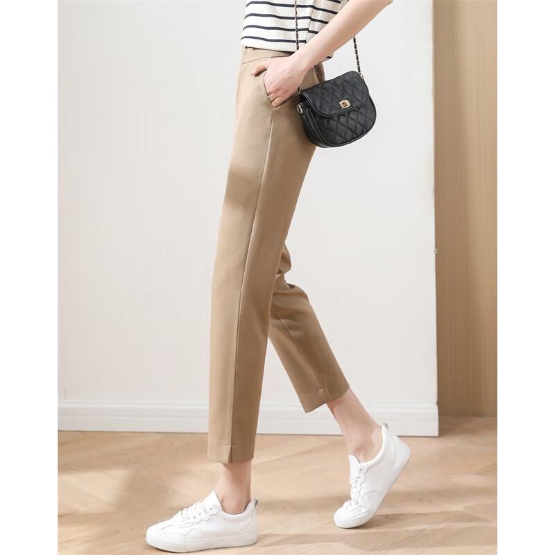 Demanar Women's Cropped Straight-Leg Casual Suit Pants