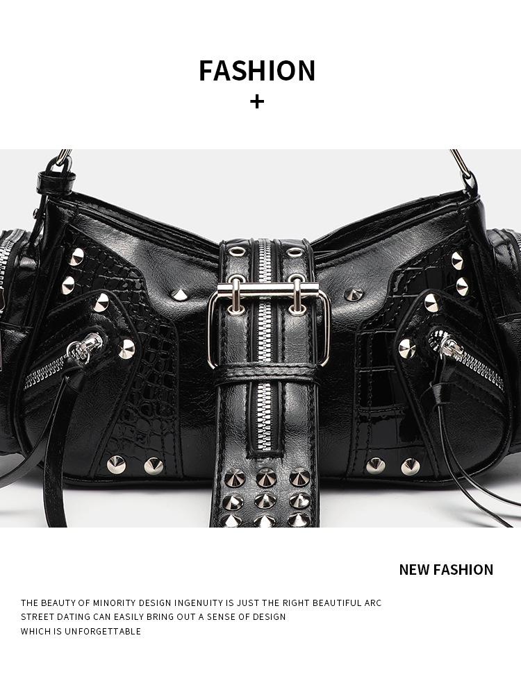 Vintage Y2K Crossbody Motorcycle Bag: Retro European and American Design