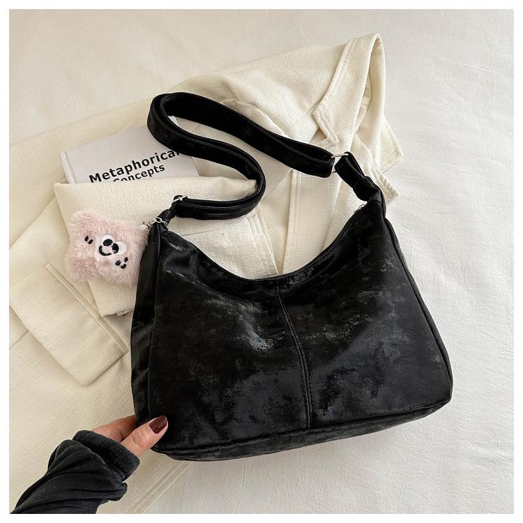 2024 Trendy Korean Style Large Capacity Solid Color Women's Shoulder Tote Handbag