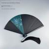 All-Bamboo Folding Fan, Chinese Style, Women's Traditional Style with Tassels, Small Size, Portable, Classical Hanfu Qipao Folding Fan