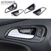 4pc Carbon Fiber Color Door Handle Bowl Cover for Ford Focus 2015 2016 2017 2018 ST RS MK3 an Version LEFT HAND SIDE ABS