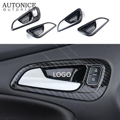4pc Carbon Fiber Color Door Handle Bowl Cover for Ford Focus 2015 2016 2017 2018 ST RS MK3 an Version LEFT HAND SIDE ABS