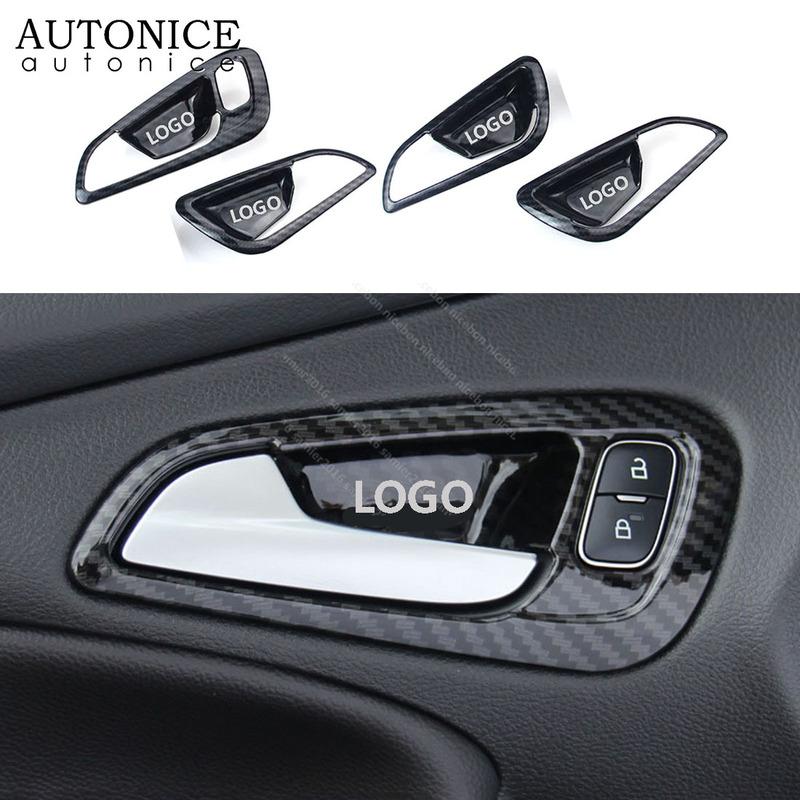 

4pc Carbon Fiber Color Door Handle Bowl Cover for Ford Focus 2015 2016 2017 2018 ST RS MK3 an Version LEFT HAND SIDE ABS