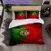 Portugal National Football Team 3 Piece Bedding Set Soft Duvet Cover Set with Pillowcases Printed Bedroom Decor Set for Home