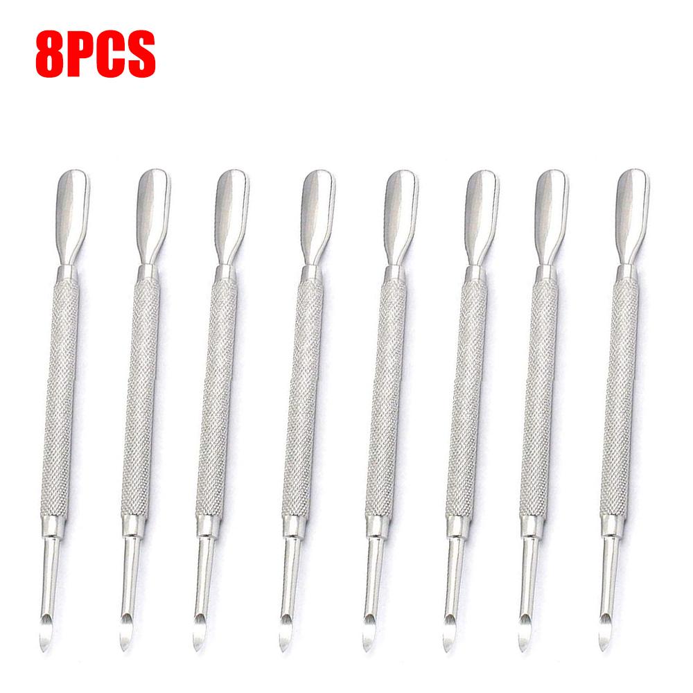 1/10Pcs 14.7CM Cuticle Pusher Double Sided Sharp Edge Spoon Shaped Dual Ended Clean Remove Dead Skin Manicure Pedicure Nail Tool